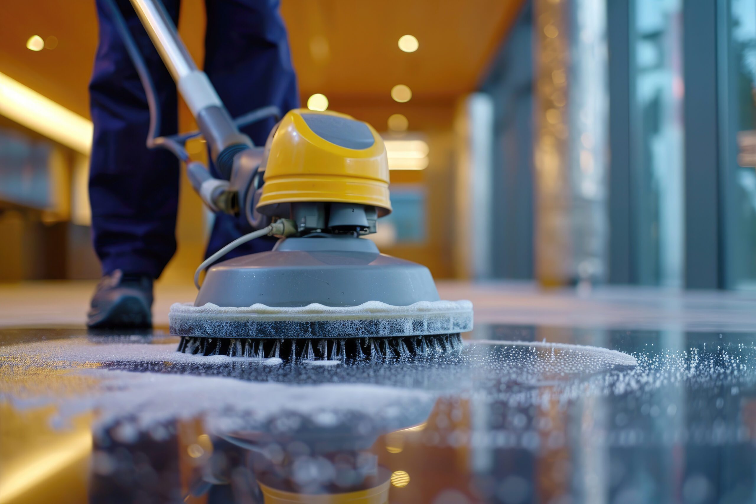 Commercial cleaner in office space